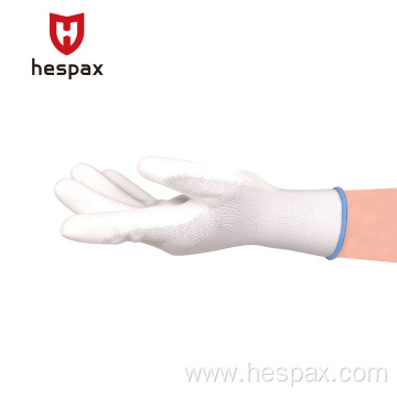 Hespax 13G PU Gripped Esd Industrial Work Gloves